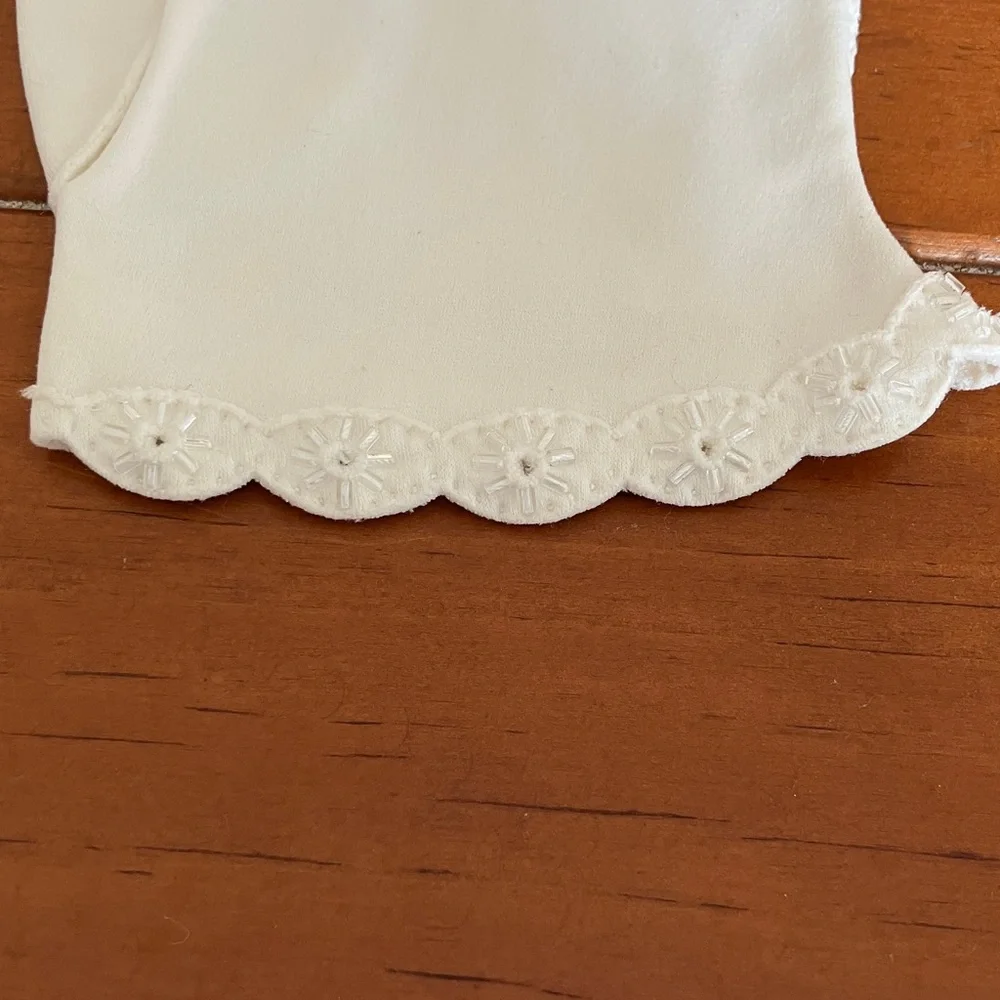 Vintage White Leather Madova Firenze Gloves